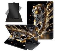 Case for iPad Pro 11 Inch 2024 5th Generationg (M4),360 Degree Rotating Protective Stand Cover with Auto Wake/Sleep,for iPad Pro 11 Inch 2024,Golden Light Tiger
