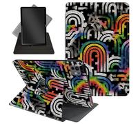 Case for iPad Pro 11 Inch 2024 5th Generationg (M4),360 Degree Rotating Protective Stand Cover with Auto Wake/Sleep,for iPad Pro 11 Inch 2024,Rainbow Spiral Maze
