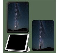Case for iPad Pro 11 Inch 2024 (M4 5th Generation) with Pencil Holder,Slim Flexible TPU Back Shockproof Protective Cover,Auto Wake/Sleep Milky Way Starry Sky Nature Mountain Top 1-Blue