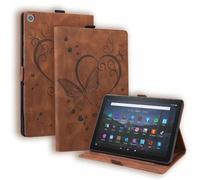 Case for iPad Pro 11 inch 2024 Tablet Case - PU Leather Embossed Butterfly Stand Cover Case with Auto Wake/Sleep & Pen Loop Holder & Card Slots, brown