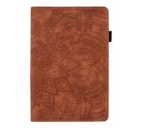 Case for iPad Pro 11 inch 2024 Tablet Case - PU Leather Embossed Mandala Stand Cover Case with Auto Wake/Sleep & Pen Loop Holder & Card Slots, dark khaki