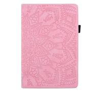 Case for iPad Pro 11 inch 2024 Tablet Case - PU Leather Embossed Mandala Stand Cover Case with Auto Wake/Sleep & Pen Loop Holder & Card Slots, Pink