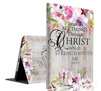 Case for iPad Pro 11 Inch 4th/3rd/2nd/1st Gen 2022/2021/2020/2018 and iPad Air 5th / 4th Gen 10.9 2022/2020，Standing Cover Case with Auto Sleep/Wake，Philippians 4-13 Watercolor Flowers