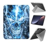 Case for iPad Pro 11 inch 4th/3rd/2nd/1st Generation (2022 2021 2020 2018) with Pencil Holder, Ultra Thin Lightweight Y-Shaped Stand Cover Auto Wake/Sleep,Thunder Skull