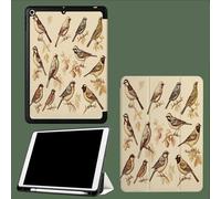 Case for iPad Pro 11 inch 4th/3rd/2nd Generation (2022/2021/2020), Auto Sleep/Wake, Trifold Stand Premium Soft Slim TPU Back Smart Cover Bird Retro Animals-Beige