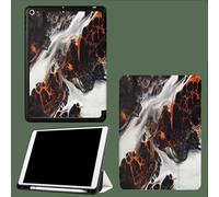 Case for iPad Pro 11 Inch 4th/3rd/2nd Generation (2022/2021/2020), Slim Trifold Smart Case with Pencil Holder, Soft TPU Back Cover, Auto Sleep/Wake Abstract Swirl Graffiti Art-Orange