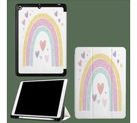 Case for iPad Pro 11 Inch 4th/3rd/2nd Generation 2022/2021/2020, Soft Slim Trifold Stand Protective Case with Pencil Holder, Auto Sleep/Wake,Cute Rainbow