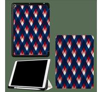 Case for iPad Pro 11 Inch 4th/3rd/2nd Generation 2022/2021/2020, Soft Slim Trifold Stand Protective Case with Pencil Holder, Auto Sleep/Wake,Red Blue Plaid