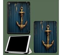 Case for iPad Pro 11 Inch 4th/3rd/2nd Generation 2022/2021/2020, Soft Slim Trifold Stand Protective Case with Pencil Holder, Auto Sleep/Wake,Anchor Wood Grain