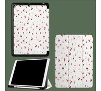 Case for iPad Pro 11 Inch 4th/3rd/2nd Generation 2022/2021/2020, Soft Slim Trifold Stand Protective Case with Pencil Holder, Auto Sleep/Wake,Red Cherries