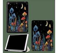 Case for iPad Pro 11 Inch 4th/3rd/2nd Generation 2022/2021/2020, Soft Slim Trifold Stand Protective Case with Pencil Holder, Auto Sleep/Wake,Mushrooms Ferns