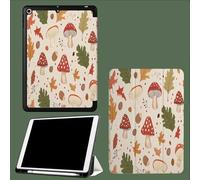 Case for iPad Pro 11 Inch 4th/3rd/2nd Generation 2022/2021/2020, Soft Slim Trifold Stand Protective Case with Pencil Holder, Auto Sleep/Wake,Mushrooms Acorns