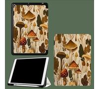 Case for iPad Pro 11 Inch 4th/3rd/2nd Generation 2022/2021/2020, Soft Slim Trifold Stand Protective Case with Pencil Holder, Auto Sleep/Wake,Vintage Mushrooms