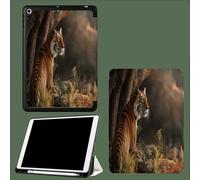 Case for iPad Pro 11 Inch 4th/3rd/2nd Generation 2022/2021/2020, Soft Slim Trifold Stand Protective Case with Pencil Holder, Auto Sleep/Wake,Animal Tiger