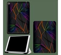 Case for iPad Pro 11 Inch 4th/3rd/2nd Generation 2022/2021/2020, Soft Slim Trifold Stand Protective Case with Pencil Holder, Auto Sleep/Wake,Colorful Lines Geometric