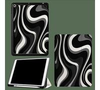 Case for iPad Pro 11 Inch 4th/3rd/2nd Generation 2022/2021/2020, Soft Slim Trifold Stand Protective Case with Pencil Holder, Auto Sleep/Wake,Lines Waves