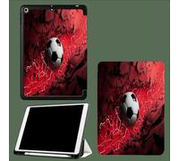 Case for iPad Pro 11 Inch 4th/3rd/2nd Generation 2022/2021/2020, Soft Slim Trifold Stand Protective Case with Pencil Holder, Auto Sleep/Wake,Football Red Wall