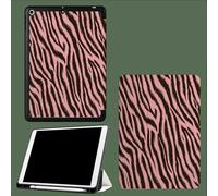 Case for iPad Pro 11 Inch 4th/3rd/2nd Generation 2022/2021/2020, Soft Slim Trifold Stand Protective Case with Pencil Holder, Auto Sleep/Wake,Pink Zebra Print