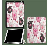 Case for iPad Pro 11 Inch 4th/3rd/2nd Generation 2022/2021/2020, Soft Slim Trifold Stand Protective Case with Pencil Holder, Auto Sleep/Wake,Cartoon Pig