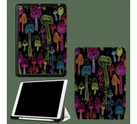 Case for iPad Pro 11 Inch 4th/3rd/2nd Generation 2022/2021/2020, Soft Slim Trifold Stand Protective Case with Pencil Holder, Auto Sleep/Wake,Line Mushrooms