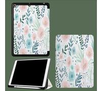 Case for iPad Pro 11 Inch 4th/3rd/2nd Generation 2022/2021/2020, Soft Slim Trifold Stand Protective Case with Pencil Holder, Auto Sleep/Wake,Pink Blue Wildflowers