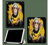 Case for iPad Pro 11 Inch 4th/3rd/2nd Generation 2022/2021/2020, Soft Slim Trifold Stand Protective Case with Pencil Holder, Auto Sleep/Wake,Monkey Graffiti Art