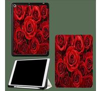 Case for iPad Pro 11 Inch 4th/3rd/2nd Generation 2022/2021/2020, Soft Slim Trifold Stand Protective Case with Pencil Holder, Auto Sleep/Wake,Romantic Roses
