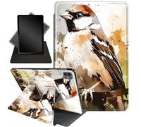 Case for iPad Pro 11 Inch Case 2024 M4(Model: A2836/A2837/A3006),360 Degree Rotating Stand Smart Protective Cover Case for iPad Pro 11 inch 2024,Watercolor Sparrow