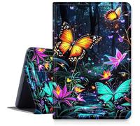 Case for iPad Pro 11 Inch Case (2024 Model, 5th Gen) PU Leather Smart Protective Cover with Auto Sleep/Wake for iPad Pro 11" 2024,Flowers and Butterflies