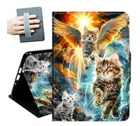 Case for iPad Pro 11 (M4/M5) 2024/2025,with Hand Straps and Auto Wake/Sleep Leather Slim Multiple Angles Stand Smart Cover for iPad 11 Inch 2025 2024,Three Cute Cat