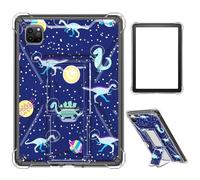 Case for iPad Pro 12.9 2022/2021/2020/2018,Clear TPU Shockproof Stand Bumper Back Cover Transparent Case for iPad Pro 12.9" 6th Gen/5th Gen/4th Gen/3rd Gen,Planet Dinosaur