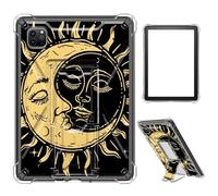 Case for iPad Pro 12.9 2022/2021/2020/2018,Clear TPU Shockproof Stand Bumper Back Cover Transparent Case for iPad Pro 12.9" 6th Gen/5th Gen/4th Gen/3rd Gen,Crescent Moon and Sun