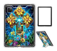Case for iPad Pro 12.9 2022/2021/2020/2018,Clear TPU Shockproof Stand Bumper Back Cover Transparent Case for iPad Pro 12.9" 6th Gen/5th Gen/4th Gen/3rd Gen,Colorful Chrysanthemum