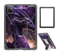 Case for iPad Pro 12.9 2022/2021/2020/2018,Clear TPU Shockproof Stand Bumper Back Cover Transparent Case for iPad Pro 12.9" 6th Gen/5th Gen/4th Gen/3rd Gen,Purple Dragon