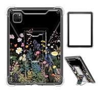 Case for iPad Pro 12.9 2022/2021/2020/2018,Clear TPU Shockproof Stand Bumper Back Cover Transparent Case for iPad Pro 12.9" 6th Gen/5th Gen/4th Gen/3rd Gen,Midnight Flowers