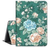 Case for iPad Pro 12.9 2022/2021/2020/2018,Smart Shell Stand Cover with Auto Wake/Sleep Cases for iPad Pro 12.9" 6th Gen/5th Gen/4th Gen/3rd Gen,Blue Teal Green Flower