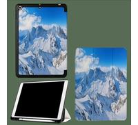 Case for iPad Pro 12.9 2022/2021/2020, Leather Tri-fold Stand Case Smart Cover with Auto Sleep/Wake, for iPad Pro 12.9 Inch 6th/5th/4th Generation White Snow Mountain Nature Landscape-White