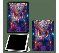 Case for iPad Pro 12.9 2022/2021/2020, Leather Tri-fold Stand Case Smart Cover with Auto Sleep/Wake, for iPad Pro 12.9 Inch 6th/5th/4th Generation Bohemian Owl Animal-Purple