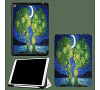 Case for iPad Pro 12.9 2022/2021/2020, Leather Tri-fold Stand Case Smart Cover with Auto Sleep/Wake, for iPad Pro 12.9 Inch 6th/5th/4th Generation Green Leaves Starry Sky Tree-Green