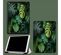 Case for iPad Pro 12.9 2022/2021/2020, Leather Tri-fold Stand Case Smart Cover with Auto Sleep/Wake, for iPad Pro 12.9 Inch 6th/5th/4th Generation Tropical Monstera Leaves Plant-Green