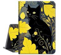 Case for iPad Pro 12.9 Case 5th / 6th Generation Case 2021/2022,Slim Lightweight Smart Shell Stand Cover with Auto Wake/Sleep for iPad Pro 12.9 inch,Black cat on Leaf