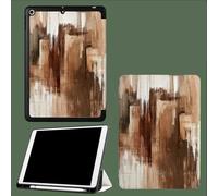 Case for iPad Pro 12.9 Case 6th/5th/4th Generation, TPU Flexible Back Cover with Pencil Holder for iPad 12.9 Pro 2022/2021/2020, Auto Wake/Sleep Ancient City Wall Graffiti Oil Painting-Brown