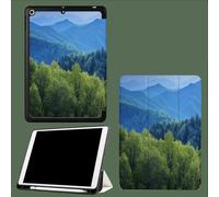 Case for iPad Pro 12.9 Case 6th/5th/4th Generation, TPU Flexible Back Cover with Pencil Holder for iPad 12.9 Pro 2022/2021/2020, Auto Wake/Sleep Nature Mountains Dense Forest-Blue