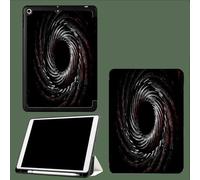 Case for iPad Pro 12.9 Case 6th/5th/4th Generation, TPU Flexible Back Cover with Pencil Holder for iPad 12.9 Pro 2022/2021/2020, Auto Wake/Sleep Abstract Swirls Geometry Circle-Black