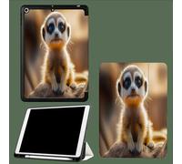 Case for iPad Pro 12.9 Case 6th/5th/4th Generation, TPU Flexible Back Cover with Pencil Holder for iPad 12.9 Pro 2022/2021/2020, Auto Wake/Sleep Africa Meerkat Realistic Animal-Brown