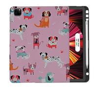 Case for iPad Pro 12.9 Case M2 6th/5th/4th/3rd Generation 2022 2021 2020 2018, Girls Women Teens Cool Lightweight Protective Tablet Cover with Soft Back Shell for Kids, Pink Dogs