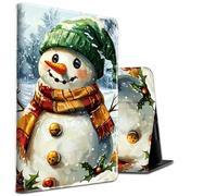Case for iPad Pro 12.9 Inch 2022/2021/2020 / for iPad Air 13 2024/2025 PU Leather Shockproof Stand Protective Cover with Auto Sleep/Wake for iPad Air 13 2024/2025,Snowman with Hat