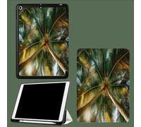 Case for iPad Pro 12.9 Inch 6th/5th/4th 2022 2021 2020, with Pencil Holder, Auto Wake/Sleep, Slim Stand Soft Back Shell Smart Cover Palm Trees Plants Tropical Leaves-Green