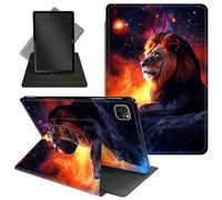 Case for iPad Pro 12.9 Inch 6th/5th/4th Gen (2022/2021/2020) / iPad Air 13 Inch M3/M2 (2024/2025),360 Degree Rotating Protective Stand Cover with Auto Wake/Sleep,Majestic Lion and Starry Sky