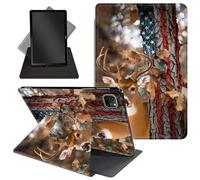 Case for iPad Pro 12.9 Inch 6th/5th/4th Gen (2022/2021/2020) / iPad Air 13 Inch M3/M2 (2024/2025),360 Degree Rotating Protective Stand Cover with Auto Wake/Sleep,American Deer Flag